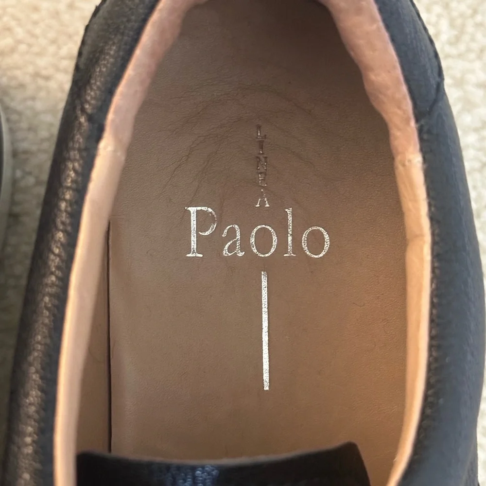Paolo Black Platform Slip-On Sneakers with White Soles